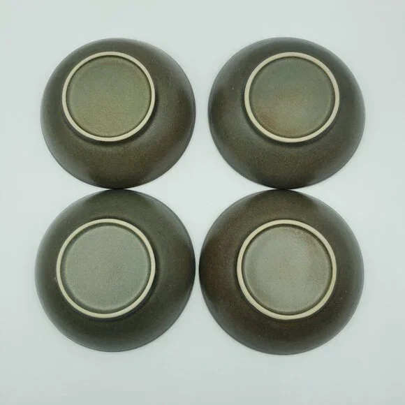 Denby Langley Sherwood Fruit Dessert Sauce Bowls Olive Khaki Green Soup Bowls